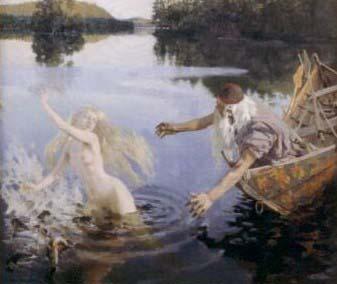 Akseli Gallen-Kallela Aino Myth, Triptych, second panel oil painting image